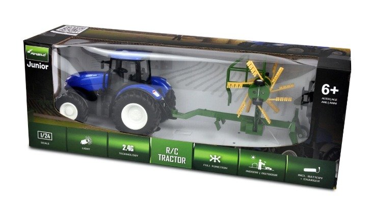 Amewi Rc Traktor Mit Kreiselschwader Liion 500mah Azul/6+