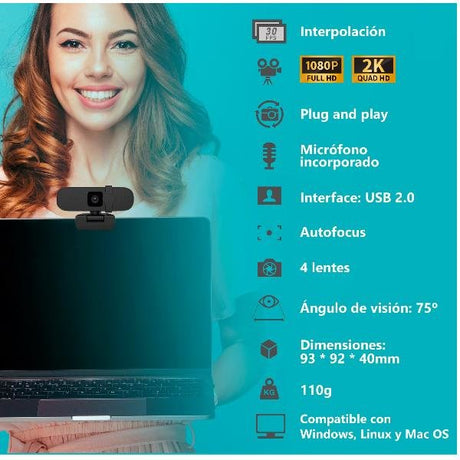 EAN 8435099528708 - Nilox NXWCA01 cámara web 2595 x 1944 Pixeles USB 2.0 Negro imagen 18