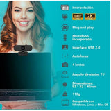 Webcam Nilox Nxwca01 Fhd 1080p Con Microfono Enfoque Automatico