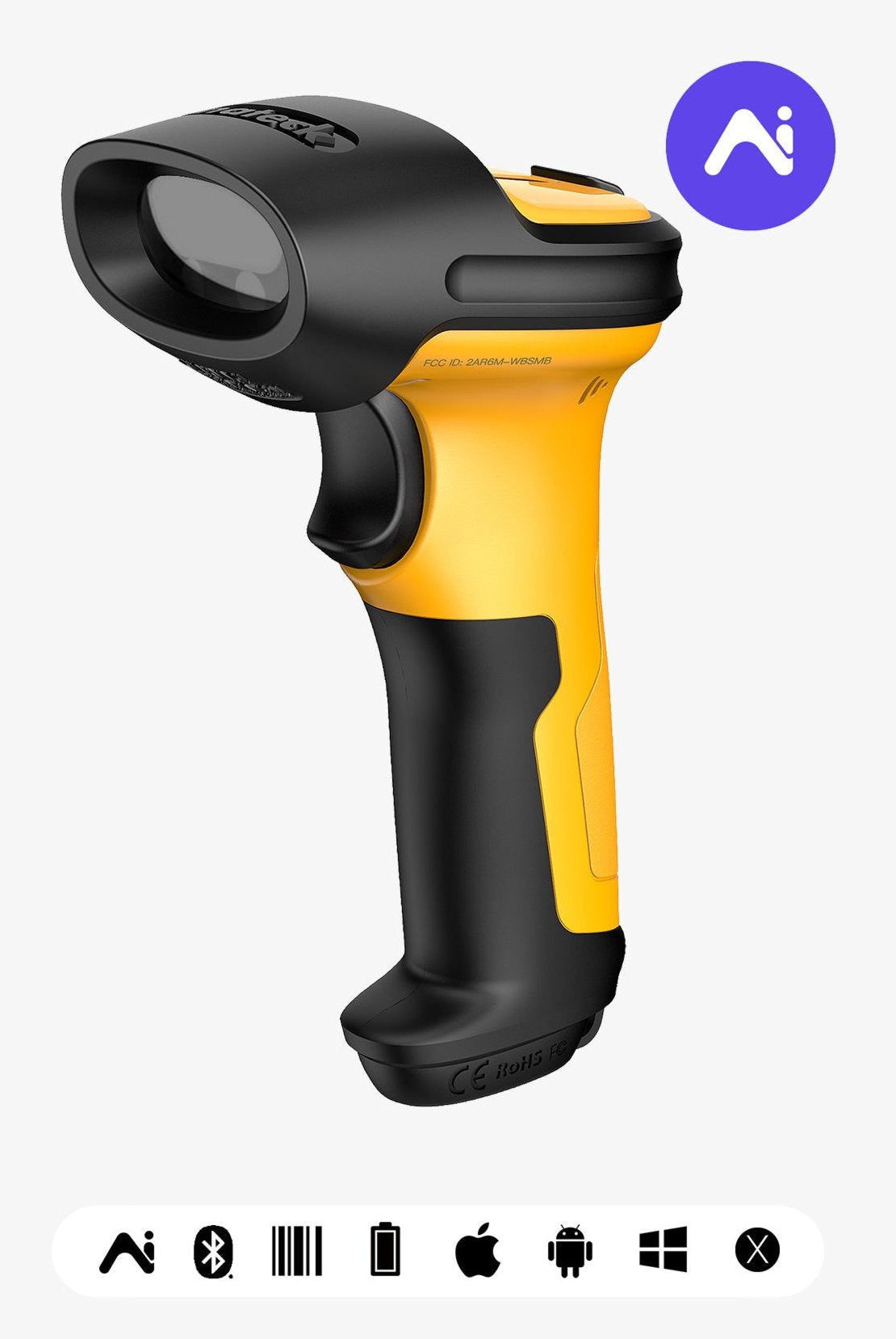 Inateck Barcodescanner P6-Ai Amarillo [Bcm-P6-Ai_amarillo]