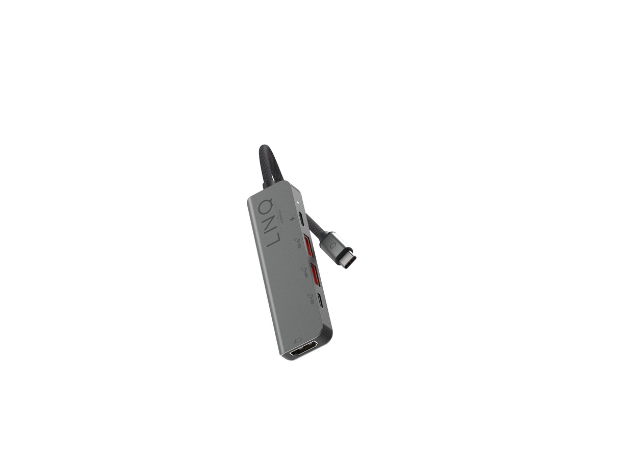 Hub Usb Tipo-C Linq Lq48014 1xusb Tipo-C 2xusb 1xhdmi 4k 1xusb Tipo-C Pd Gris