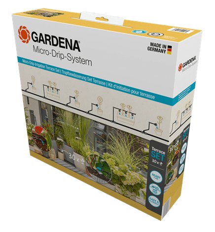 Juego De Riego Por Goteo Micro-Drip-System Gardena Terraza, 30 Plantas, Goteros 13400-20