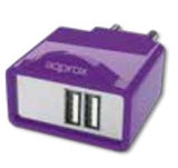 Cargador 2 Usb De Viaje/Pared 1a (Púrpura) Approx