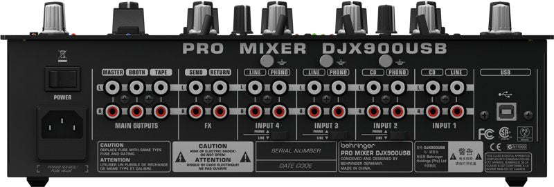 Behringer Djx900usb - Mezclador Profesional De Dj De 5 Canales Con Crossfader Vca «Sin Contacto» Infinium, Efectos Digitales Avanzados E Interfaz Usb/Audio