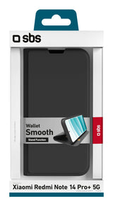 Sbs Wallet Stand Xiaomi Redmi Note 14 Pro+ 5g Schwarz