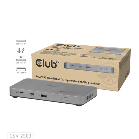 EAN 8719214473495 - CLUB3D CSV-2563 hub de interfaz Thunderbolt 5 120000 Mbit/s Plata imagen 1