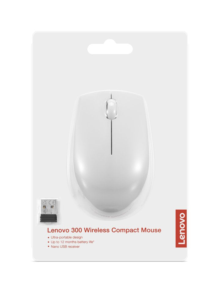 Ratón  Lenovo 300 Wireless Mouse?Grey Ambidextro Rf Inalámbrico Óptico 1000 Dpi