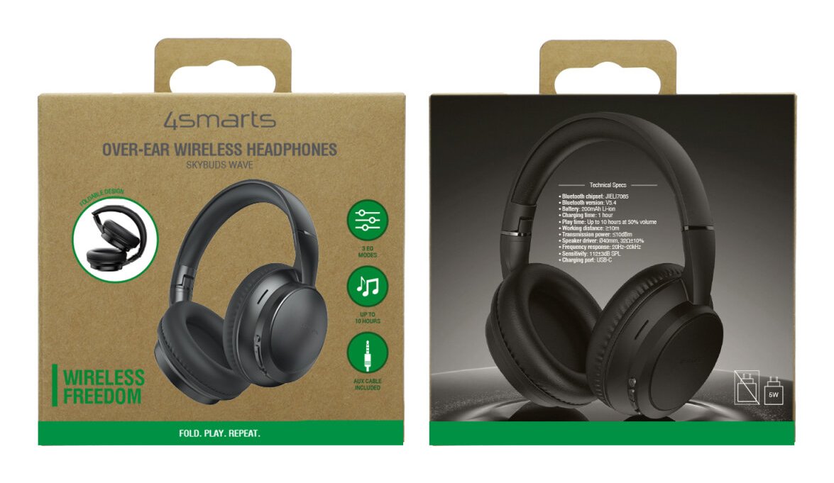 4smarts Skybuds Wave Over-Ear Azultooth Headset Negro