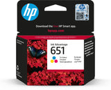 EAN 0889296160854 - HP 651 Tri-color Original Ink Advantage Cartridge cartucho de tinta 1 pieza(s) Rendimiento estándar Cian, imagen 1