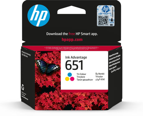 EAN 0889296160854 - HP 651 Tri-color Original Ink Advantage Cartridge cartucho de tinta 1 pieza(s) Rendimiento estándar Cian, imagen 1
