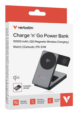 Verbatim Charge´N´Go Qi2 Power Bank 10000 Mah Gris