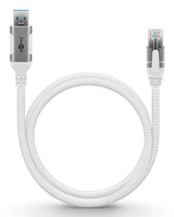 Cable Ethernet Goobay Usb-A 3.2 Gen1 Macho > Rj-45 Macho, Adaptador Lan Blanco, 3 Metros, Cubierta Textil Trenzada 74160