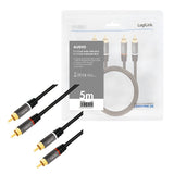 Logilink Cable De Audio 2x Rca -> 2x Rca  M/M 5m Negro