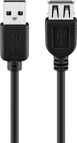 Goobay Cable Usb 2.0 Hi-Speed Alargo Usb 2.0 Macho (Type A), Usb 2.0 Hembra (Type A), 3 M, Negro