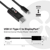 EAN 8719214471224 - CLUB3D CAC-1557 adaptador de cable de vídeo 1,8 m USB Tipo C DisplayPort Negro imagen 4