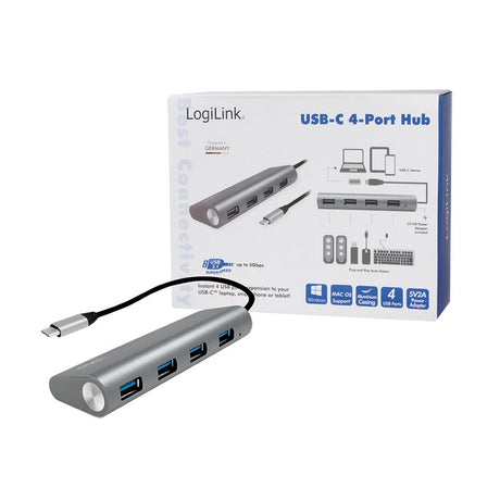 EAN 4052792048643 - LogiLink UA0309 hub de interfaz USB 3.2 Gen 1 (3.1 Gen 1) Type-C 5000 Mbit/s Gris imagen 7