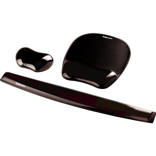 Fellowes Alfombrilla Reposamuñecas Gel Crystal Negro