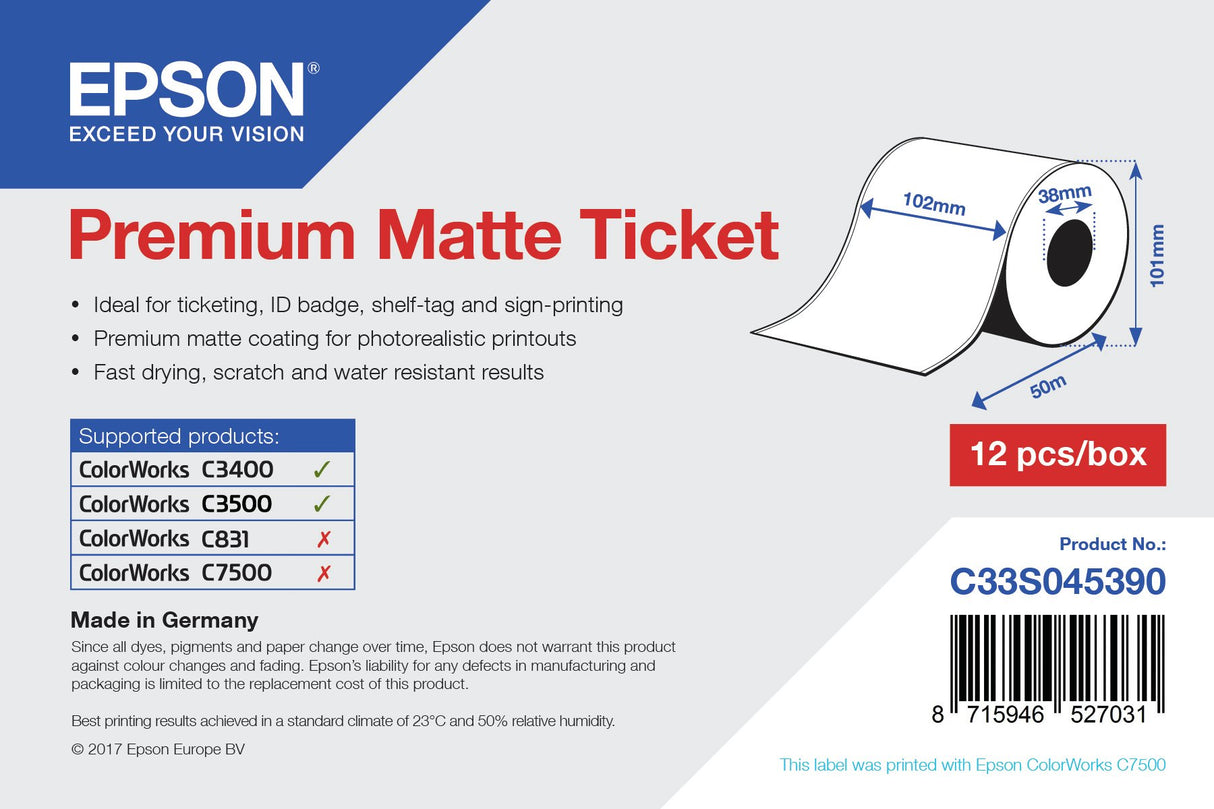 EAN 4058154066768 - Epson Premium, 102mm x 50m, 107 g/m² imagen 1