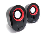 Equip Altavoces 2.0 Mini  6w Rms Color Negro Y Rojo Jack 3.5  Control De Volumen Alimetancion Usb