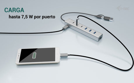 EAN 8595611707193 - i-tec CAHUBMETAL7 hub de interfaz USB 3.2 Gen 1 (3.1 Gen 1) Type-A + Type-C 5 Mbit/s Gris imagen 8