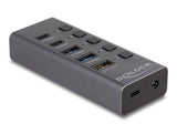 Usb 5 Gbps Hub Mit 2 X Usb Typ-A Und 2 X Usb Type-C Buchse Und 1 X Schnellladeport + Schalter