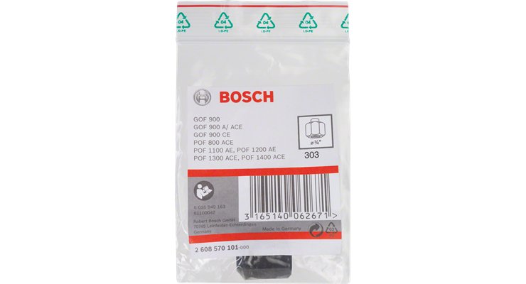 Alicates De Tensiones Profesionales De Bosch Ø 8 Mm, Tuerca De Tensión Sw 24 Mm Para Fresar Fresado Gof / Gmf 2608570105