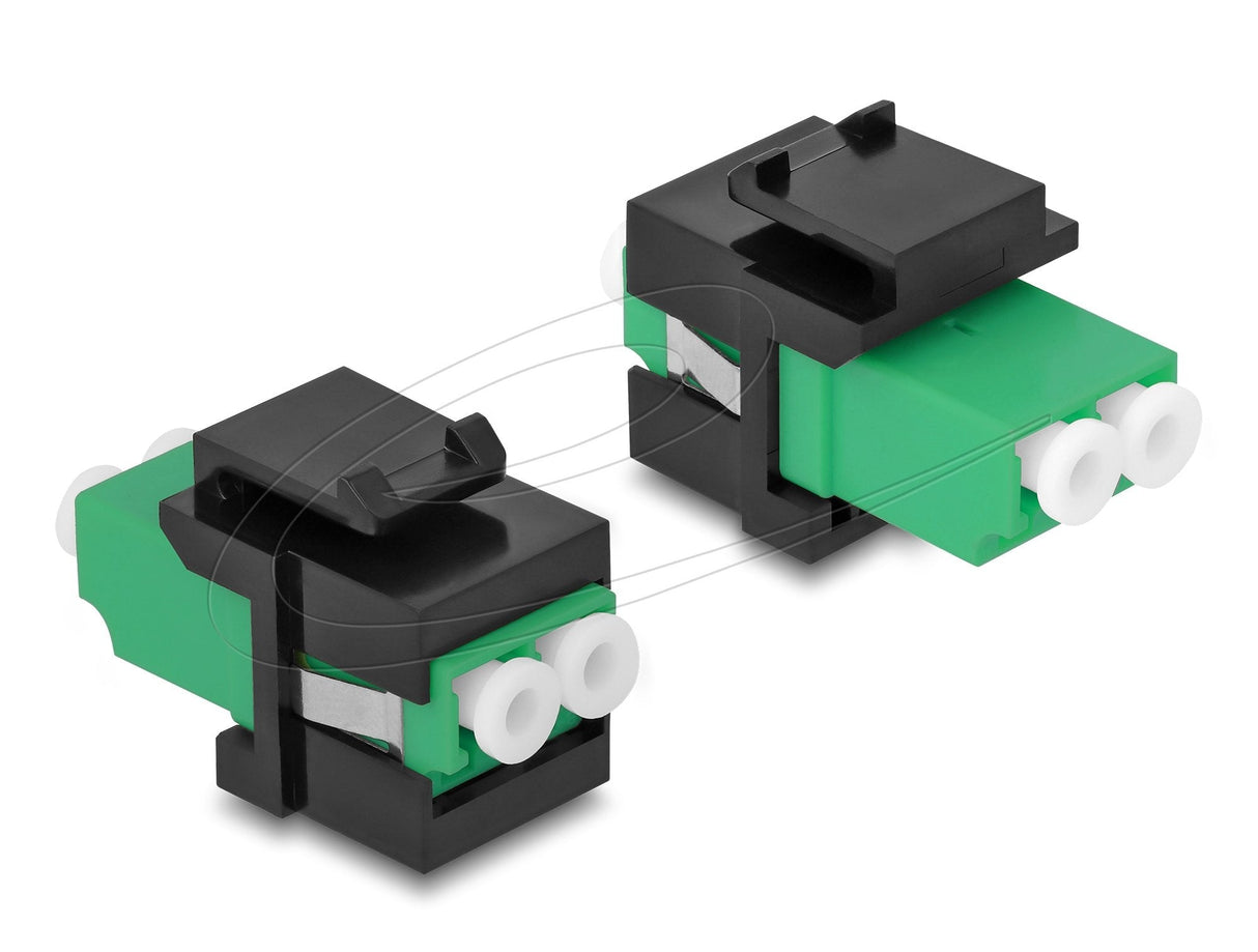 Keystone Modul Lc Duplex Buchse Zu Lc Duplex Buchse Grün   Schwarz