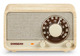 Sangean Wr-8 Fresno Blanco Radio Analógica De Madera Con Am Fm Bluetooth