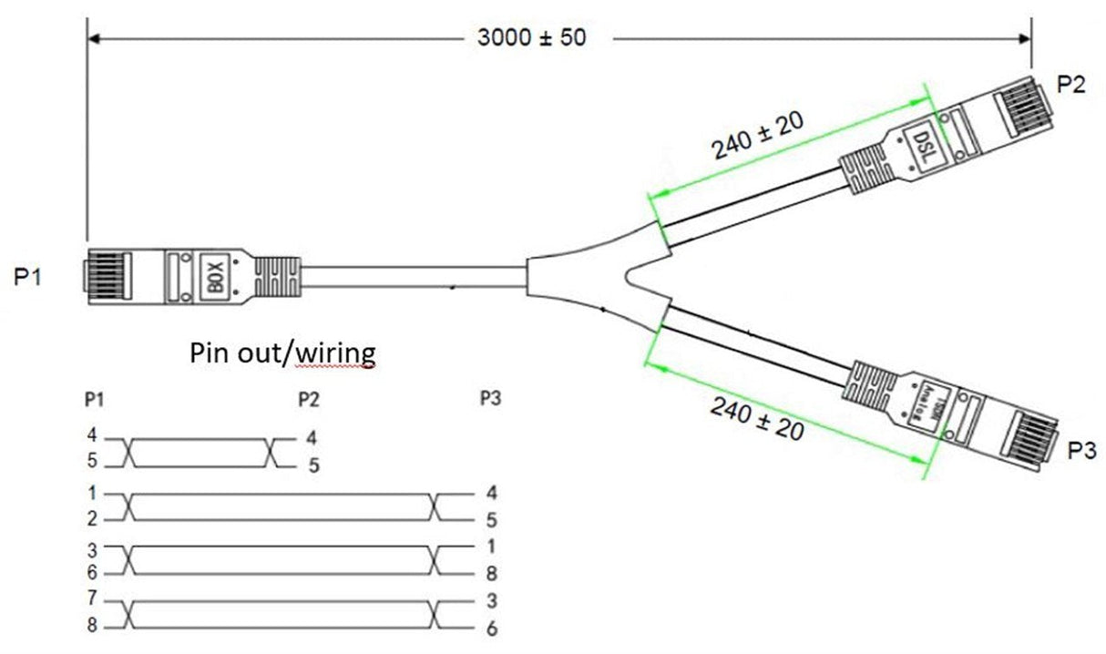 Wentronic Rj45 Y-Cable Y Adaptador Tae 2x Enchufe Rj45> 1x Enchufe Rj45 Para Fritzbox