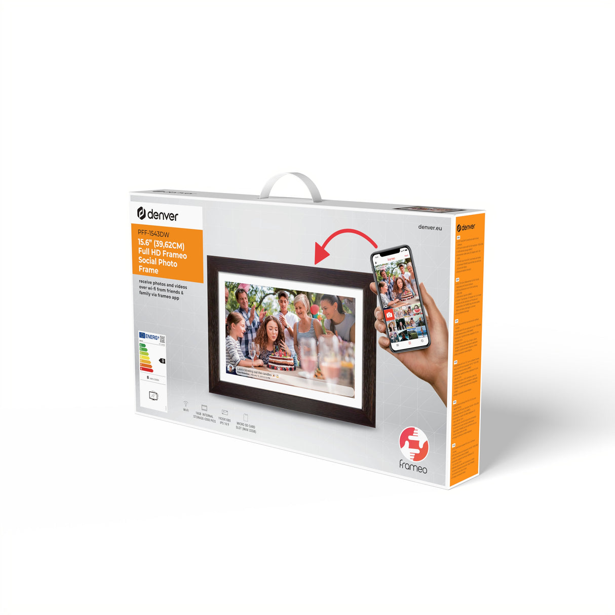 Denver Pff-1543dw Marco Fotográfico Digital Marrón 39,6 Cm (15.6") Pantalla Táctil Wifi
