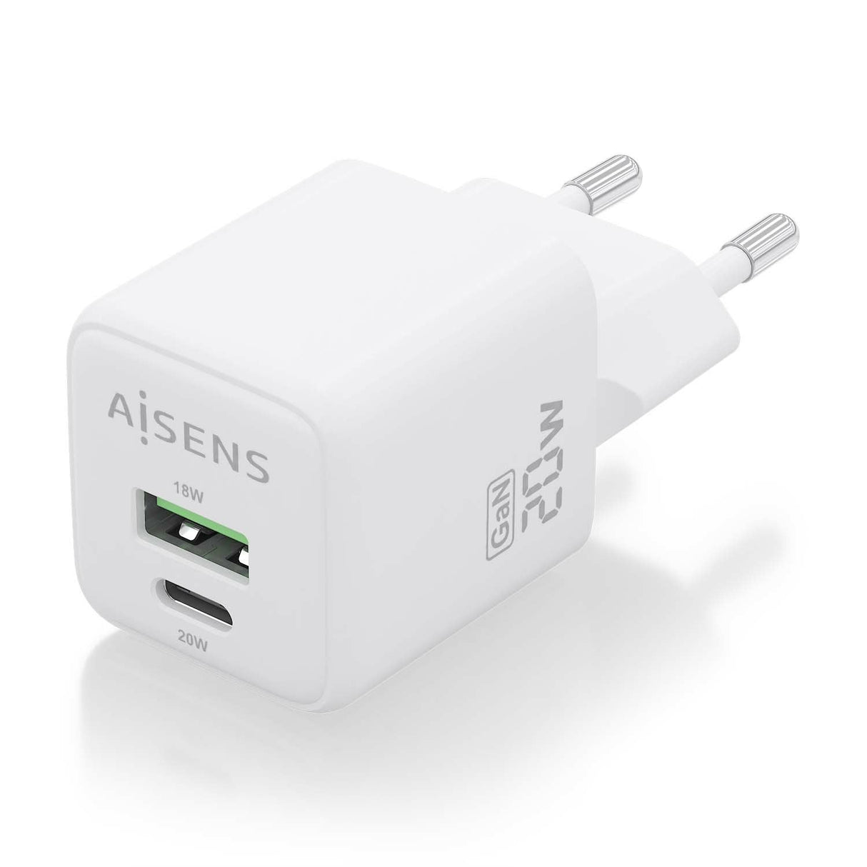 Aisens Cargador Gan 20w - 1xusb-C Pd3.0 Qc4.0 - 1xusb-A Qc3.0 - Blanco