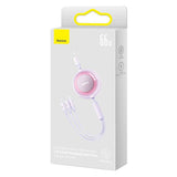 Bright Mirror 2 Series Retractable 3-In-1 Fast Charging Data Cable Usb To M+L+C 66w 1.1m Purple