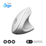 Raton Optico Dual Glide Vertical Ergo Dual Bateria Blanco Subblim Hasta 1600dpi/ Conexión Dual/ Rf, Bluetooth/ Batería Recargable