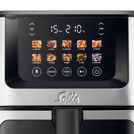 EAN 7611210979784 - Solis Air Fry & Dry XL Sencillo 7,5 L Independiente 1870 W Freidora de aire caliente Negro, Plata imagen 3