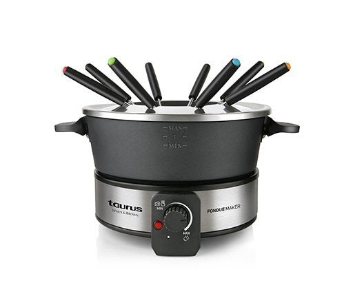 Fondue Taurus Ff2 1000w Termostato Regulable Capacidad 2l 8 Pinchos Antiadherente Pies Antideslizantes