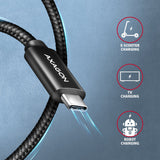EAN 8595247909404 - Axagon BUCM4X-CM05AB cable USB USB4 Gen 3x2 0,5 m USB C 40 Gbit/s 240 W Negro imagen 6
