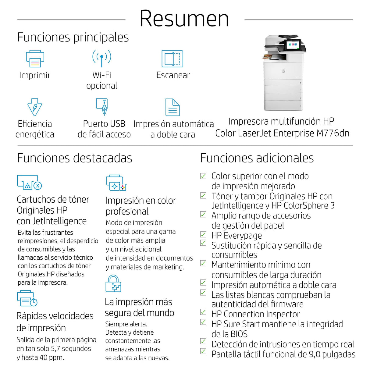 Multifunción Láser Hp Laserjet Enterprise Mfp 776dn Duplex