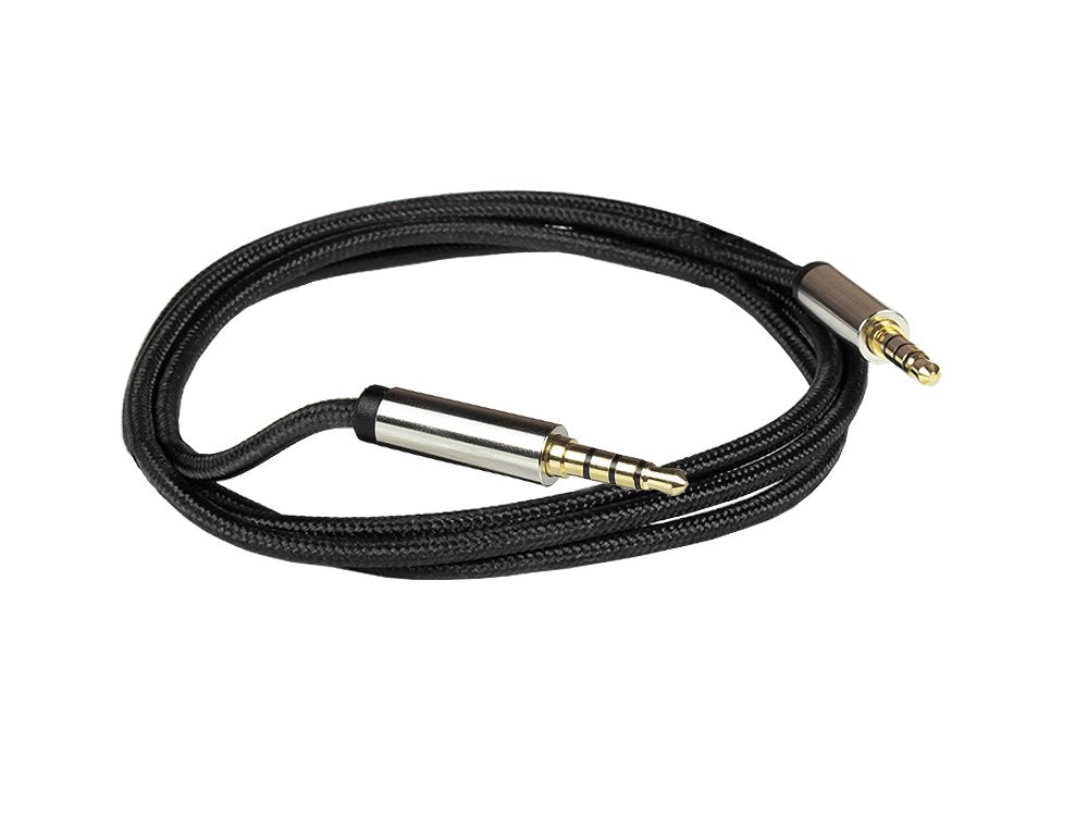 Python Cable De Audio 4-Pol. Conector Jack Macho, Negro 2m