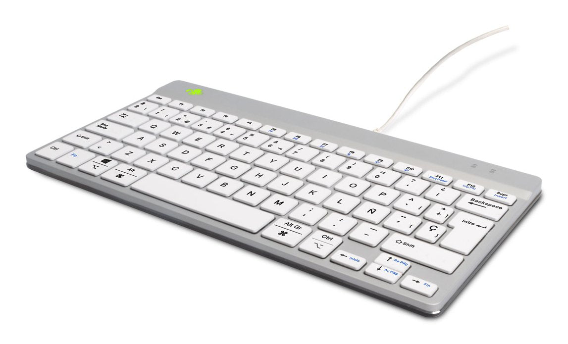 Teclado Español R-Go Tools Ergonómico R-Go Compact Break, Qwerty (Es), Cableado, Blanco