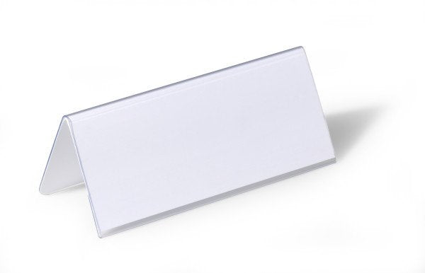 Durable Tischnamensschild 61/122x150mm Transp 25er Pck