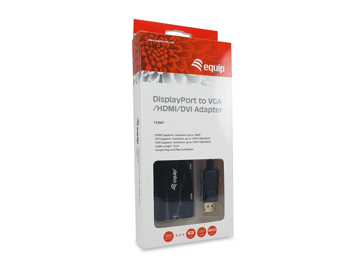 Equip Displayport->Adaptador Hdmi/Vga/Dvi M/H Negro