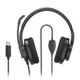 EAN 4047443471727 - Hama HS-USB400 V2 Auriculares Alámbrico Diadema Oficina/Centro de llamadas USB tipo A Negro, Rojo imagen 3