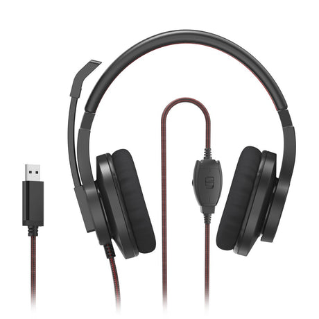 EAN 4047443471727 - Hama HS-USB400 V2 Auriculares Alámbrico Diadema Oficina/Centro de llamadas USB tipo A Negro, Rojo imagen 3