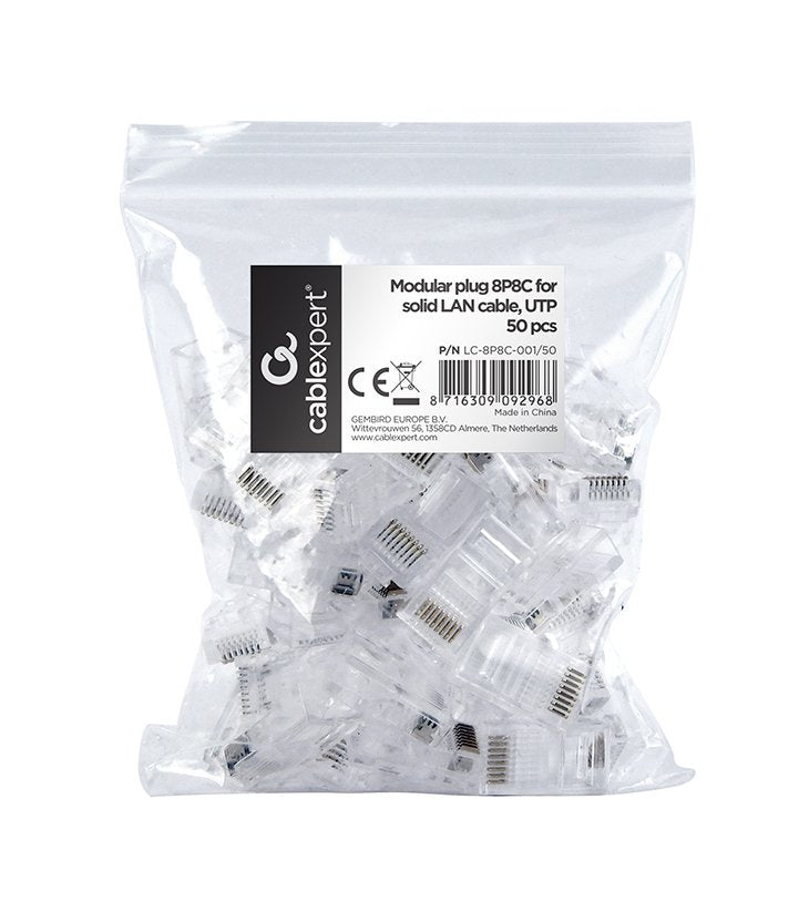 EAN 8716309092968 - Gembird LC-8P8C-001/50 conector RJ-45 Transparente imagen 2