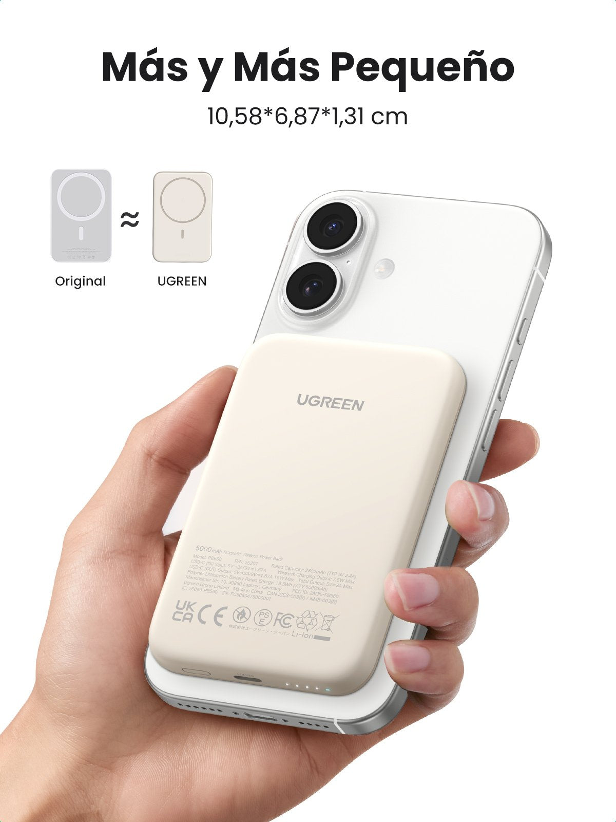 Ugreen 5000mah Mini Powerbank Wireless 15w With Magsafe White