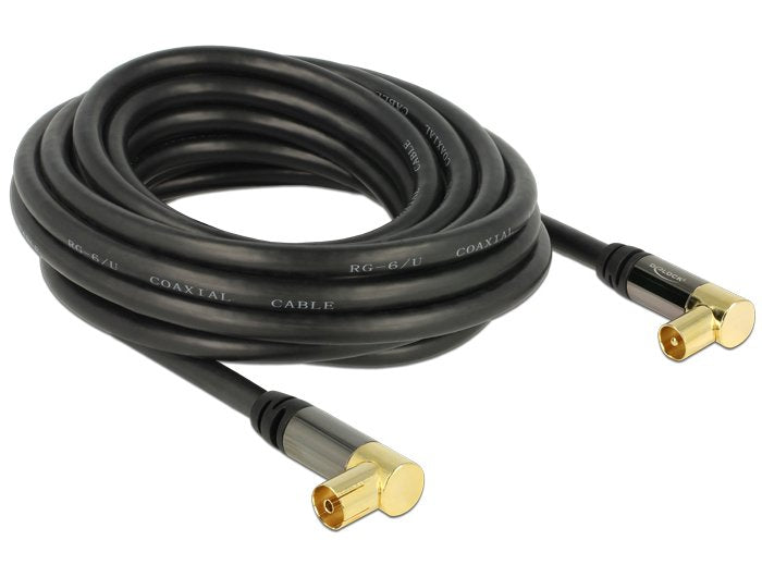 Delock Cable Iec Stecker 90g > Iec Buchse 90g Rg-6 U 5m