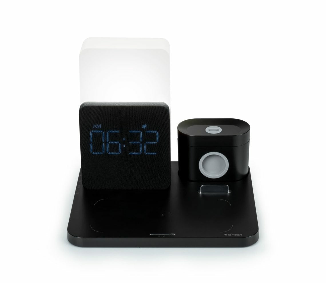 Reloj Despertador Thomson Con Estación De Carga Inalámbrica Y Luz Nocturna Cl800i