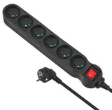 EAN 5902211108108 - Maclean MCE187 base múltiple 3 m 6 salidas AC Interior Negro imagen 1