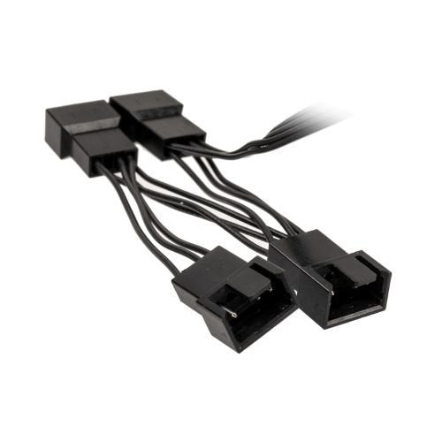 Kolink 1-4 Pwm Ventilador Cable Divisor - 35 Cm, Geflochten, Negro