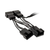 Kolink 1-4 Pwm Ventilador Cable Divisor - 35 Cm, Geflochten, Negro